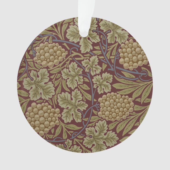 William Morris Vine Grappe Rouge Vert Art (devant)