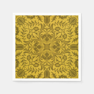 William Morris Vine Vintag Brown Blume Pattern Serviette