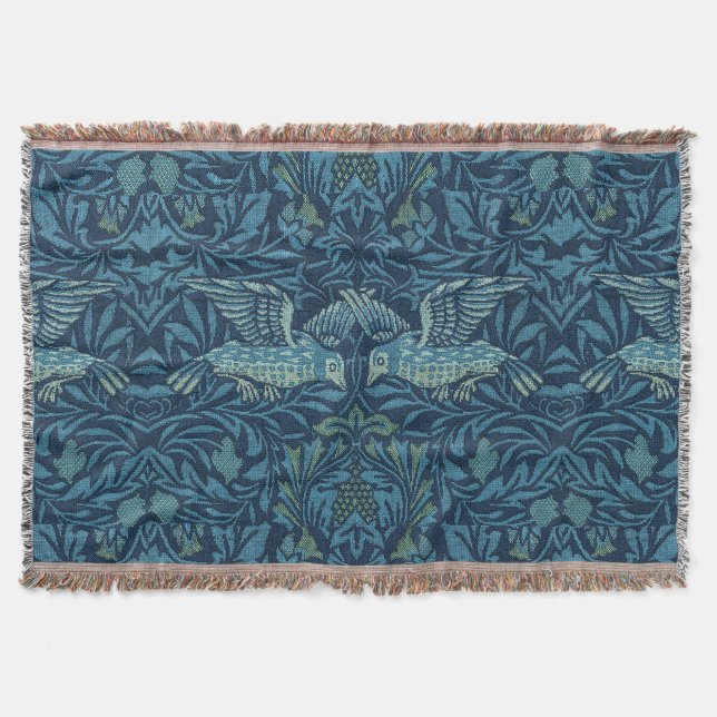 William Morris Vintag Bird Foliage Blue Decke (Vorderseite)