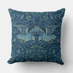 William Morris Vintag Bird Foliage Blue Kissen