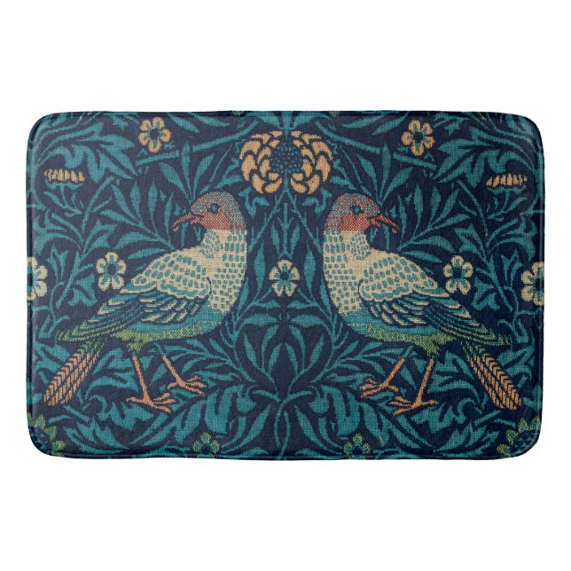 William Morris Vintag Blue Birds Pattern  Badematte (Vorderseite)