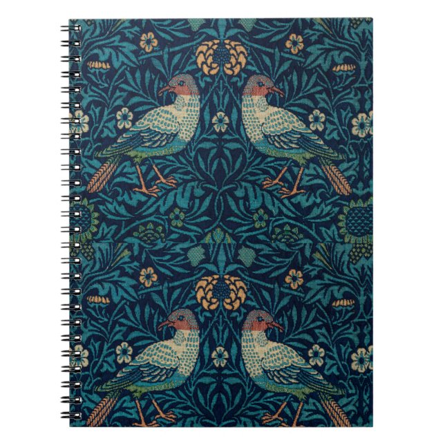 William Morris Vintag Blue Birds Pattern  Notizblock (Vorderseite)