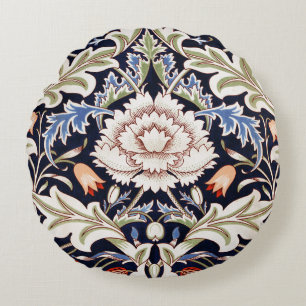 William Morris Vintag Blue Blumen Blumenmuster Rundes Kissen