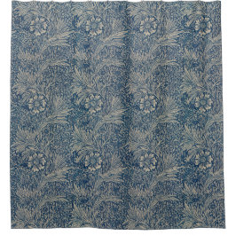William Morris Vintag Blue Floral Pattern Duschvorhang