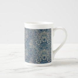 William Morris Vintag Blue Floral Pattern Prozellantasse