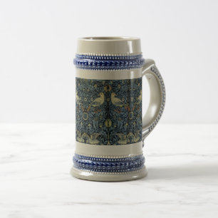 William Morris Vintag Floral Bird Bierglas