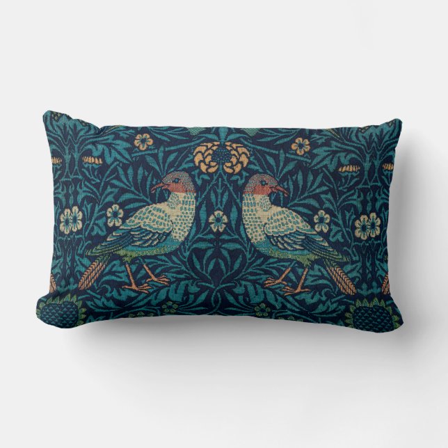 William Morris Vintag Floral Bird Lendenkissen (Vorderseite)