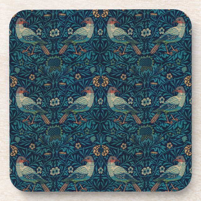 William Morris Vintag Floral Birds Getränkeuntersetzer (Vorderseite)