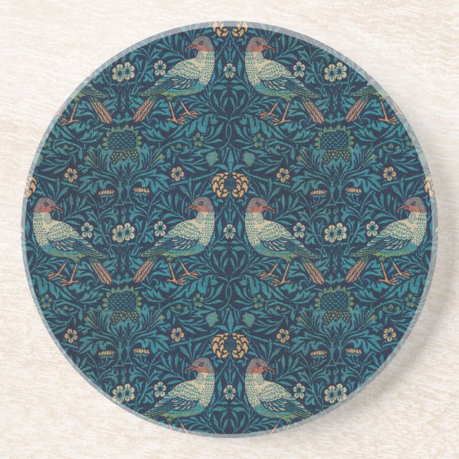 William Morris Vintag Floral Birds Getränkeuntersetzer (Vorne)