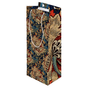 William Morris Vintag Floral Pattern Red Blue Geschenktüte Für Weinflaschen