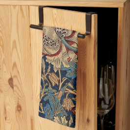 William Morris Vintag Floral Pattern Red Blue Geschirrtuch