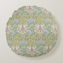 William Morris Vintag Floral Pink Green Myrtle Rundes Kissen