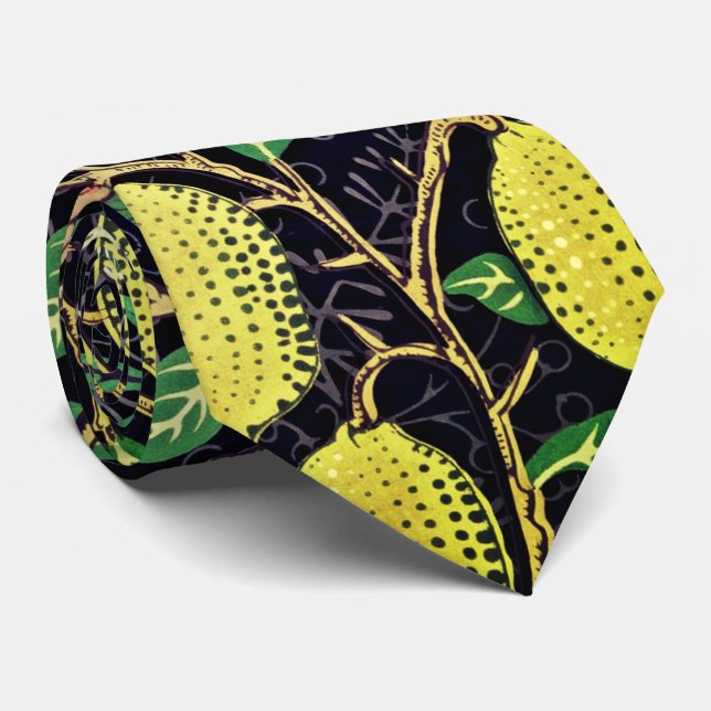 William Morris Vintag Fruit Pattern Neck Tie Krawatte (Gerollt)