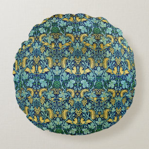 William Morris Vintag Gold Green Rundes Kissen