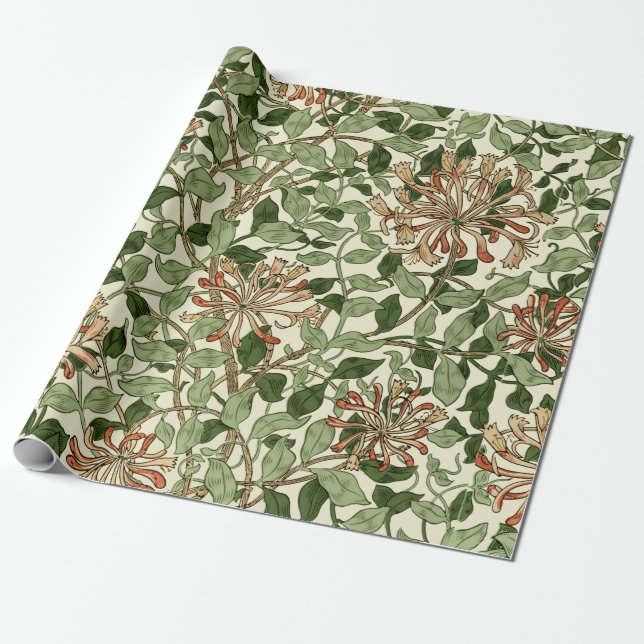 William Morris Vintag Honeysuckle Pattern Geschenkpapier (Ungerollt)