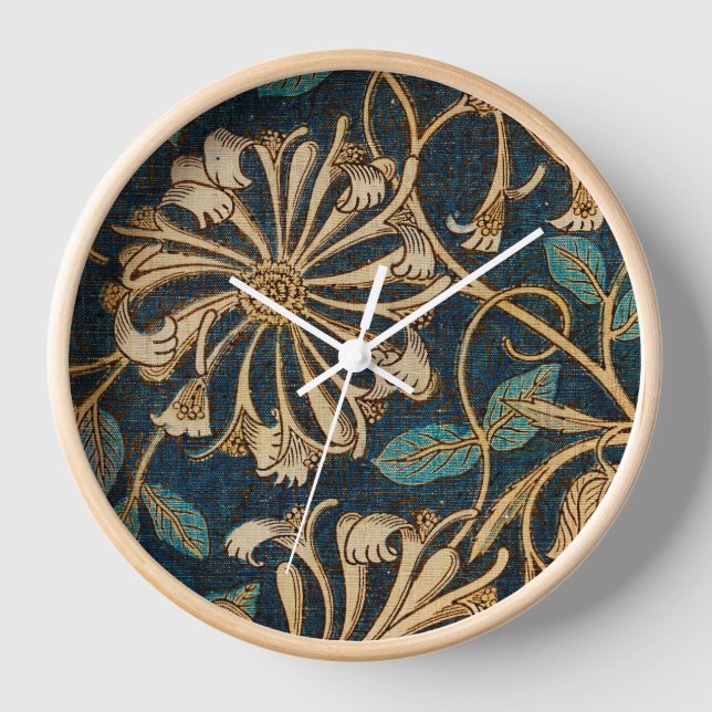 William Morris Vintag Honeysuckle Pattern Uhr (Vorderseite)