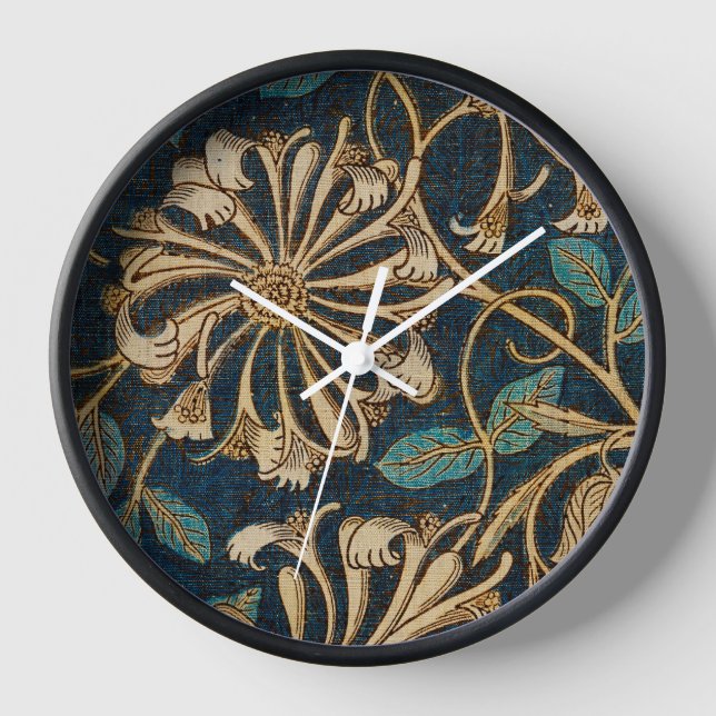 William Morris Vintag Honeysuckle Pattern Uhr (Vorderseite)