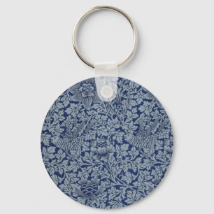 William Morris Vintag Pattern Bird und Anemone Schlüsselanhänger