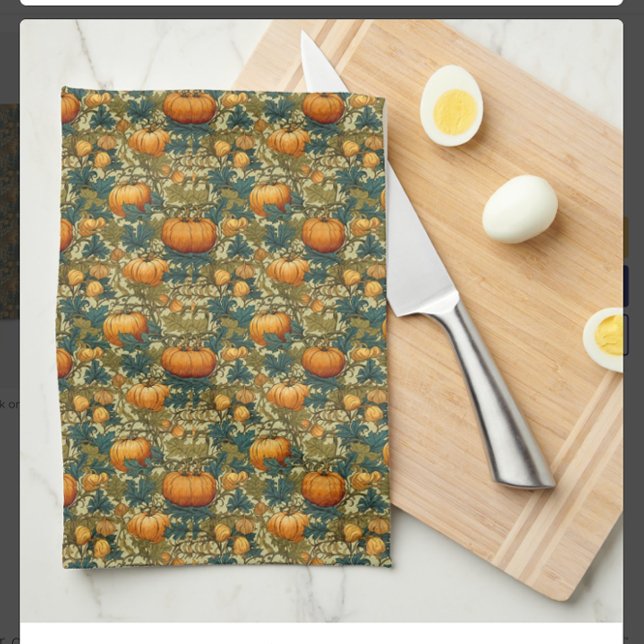William Morris Vintag Pumpkin Patch Erntedank Geschirrtuch (Von Creator hochgeladen)