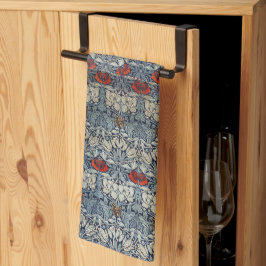 William Morris Vintag Red Floral Tulip und Rose Geschirrtuch