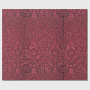 William Morris Vintag Red Stamps Velvet Pattern Geschenkpapier