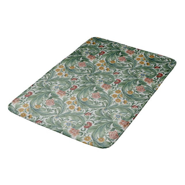 William Morris Vintag Schönes Blumenmuster Badematte (Schrägansicht)