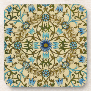 William Morris Vintage Blaue Reben Nahtloses Muste Getränkeuntersetzer