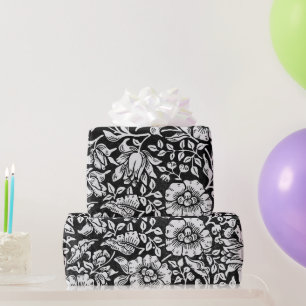 William Morris Vintage Blaues Blumenmuster Geschenkpapier