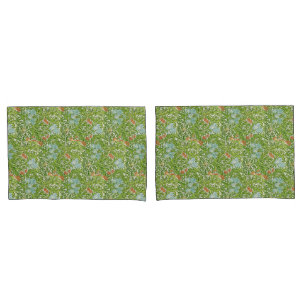 William Morris Vintage Blume Blumengrün rosa Kissenbezug
