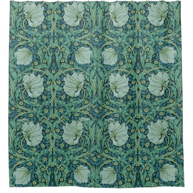 William Morris Vintage Blume Blumenmuster Duschvorhang (Vorderseite)