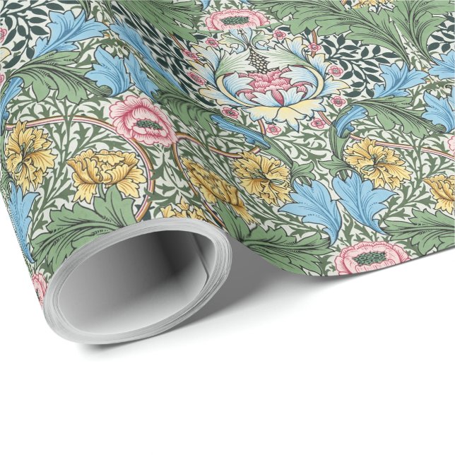 William Morris Vintage Blume Blumenmuster Geschenkpapier (Rolleneckpunkt)
