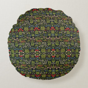 William Morris Vintage Blumen Blumenmuster  Rundes Kissen