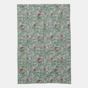 William Morris Vintage Blumen Rot Grün Arbutus Geschirrtuch