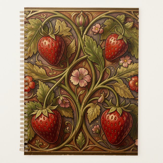 William Morris vintage Erdbeere Blumenmuster Planer (Vorderseite)