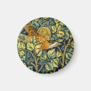William Morris Vintage Fasan Eichhörnchen Blume Magnet