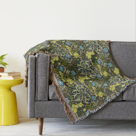 William Morris Vintage Floral Blau Grüne Algen Decke