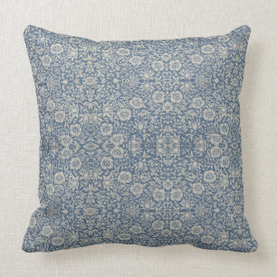 William Morris Vintage Floral Blau Mallow Kissen