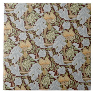 William Morris Vintage Floral Flower White Red   Fliese
