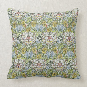 William Morris Vintage Floral Rosa Grüne Myrte Kissen