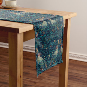 William Morris Vintage Florale Vögel Kurzer Tischläufer