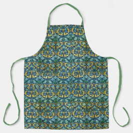 William Morris Vintage Gold Grün Blau Schürze