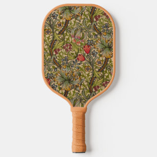 William Morris Vintage Golden Lilly Floral Design Pickleball Schläger