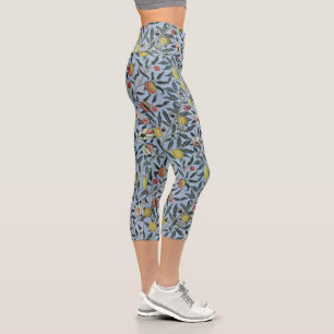 William Morris Vintage Granatapfel Fruchtmuster Capri Leggings