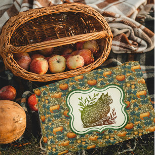 William Morris Vintage Herbstkürme mit Katze Dekokissen