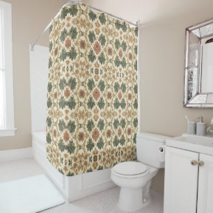 William Morris Vintage-Honeysuckle-Blumenmuster Duschvorhang