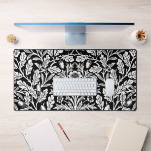 William Morris Vintage motif chêne noir et blanc