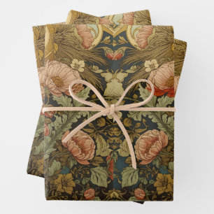 William Morris vintage Pimpernel Präraffaelit  Geschenkpapier Set