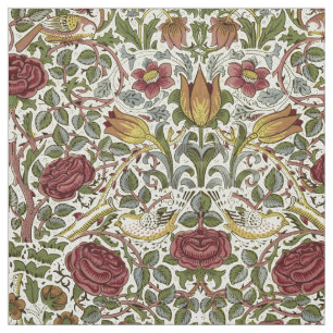 William Morris Vintage Rose und Vogelmuster Stoff