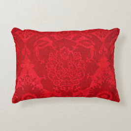 William Morris Vintage Rot gestempeltes Samtmuster Dekokissen