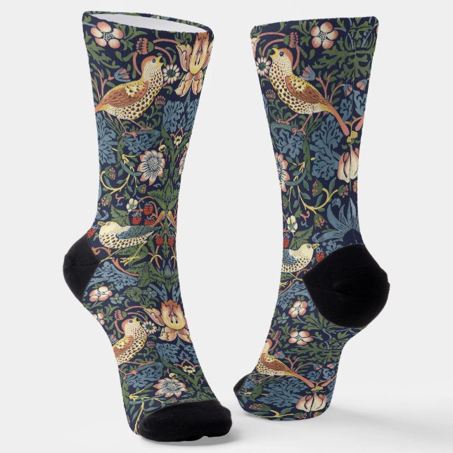 William Morris Vintage Strawberry Thief Pattern Socken (Gewinkelt)